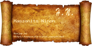 Haszonits Ninon névjegykártya